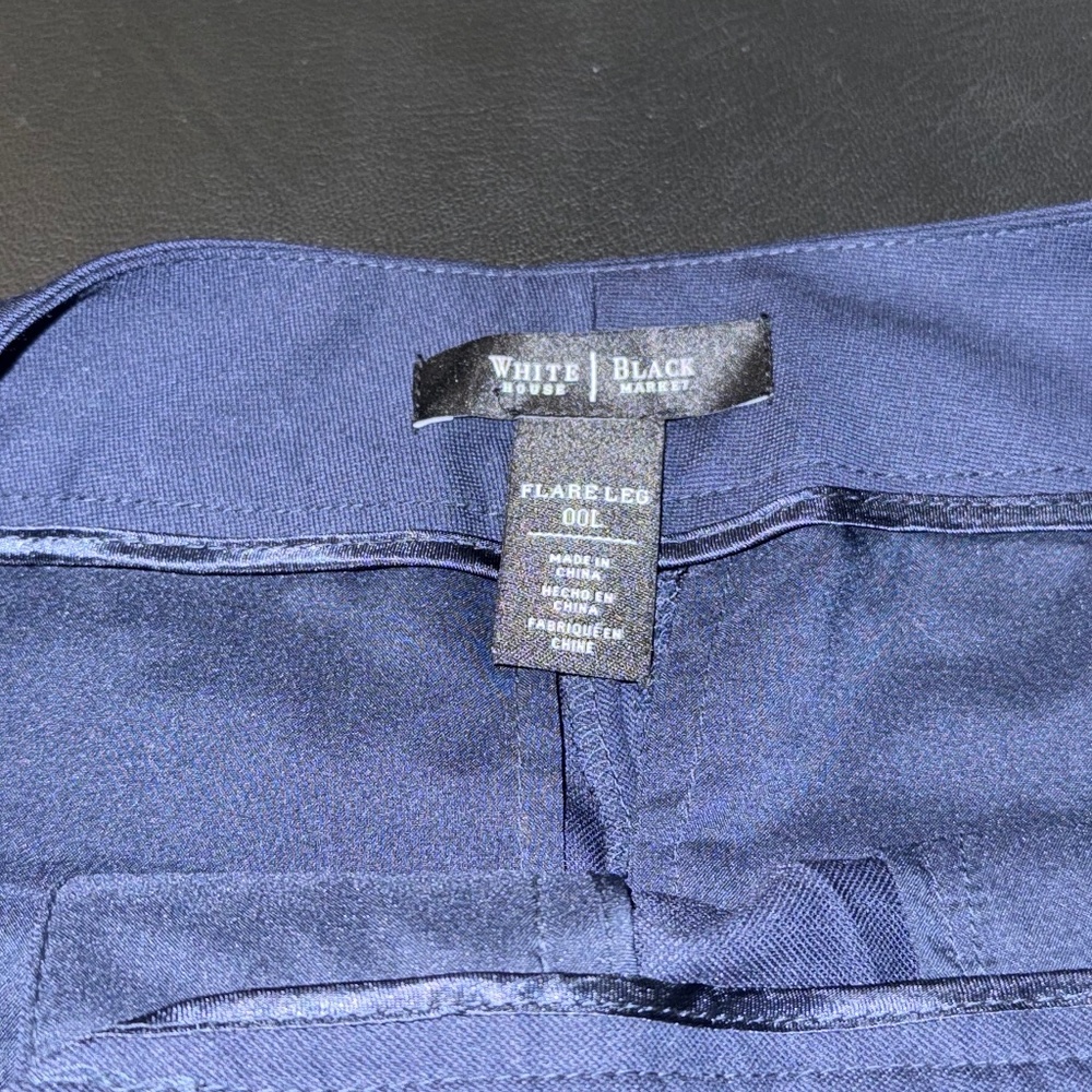 WHBM Flare Dress Pants Navy Blue - Size 00L - Picture 3 of 5